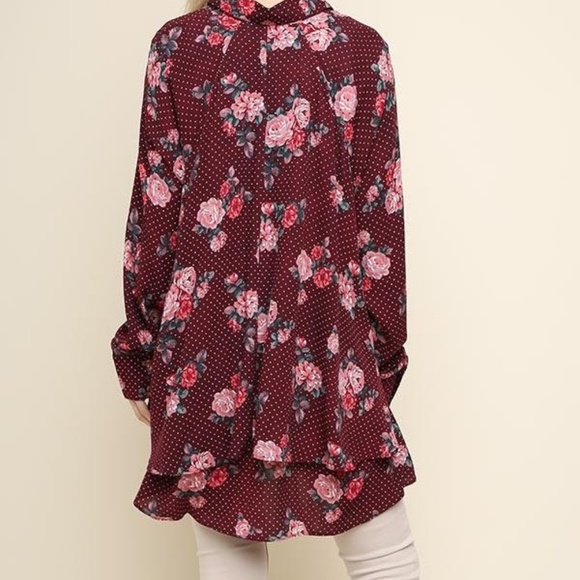 Umgee Floral Long Sleeve Button Up Top - Picture 4 of 8
